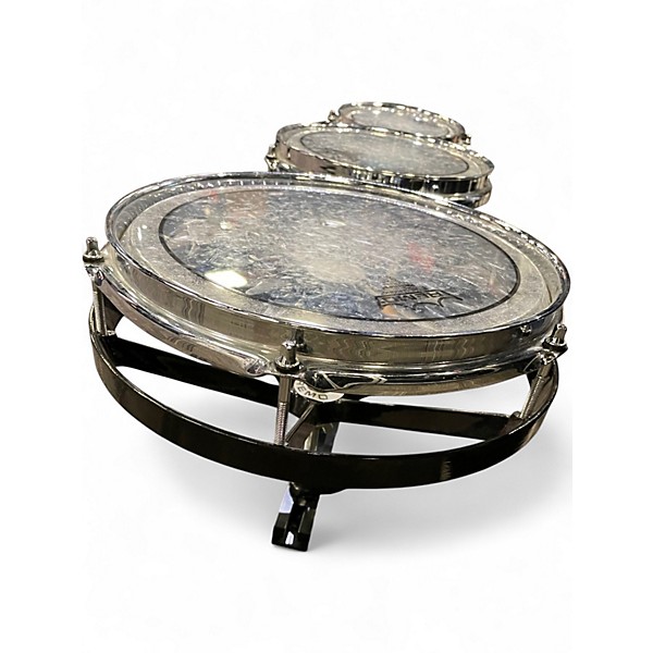 Used Remo 6X14 Roto Toms Black and Silver Roto Toms