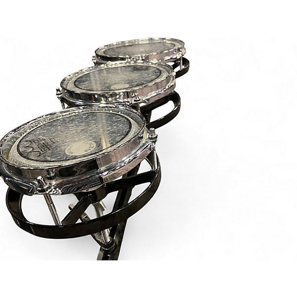 Used Remo 6X14 Roto Toms Black and Silver Roto Toms