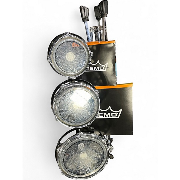 Used Remo 6X14 Roto Toms Black and Silver Roto Toms