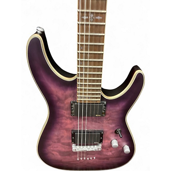 Used Schecter Guitar Research C1 Platinum Purple Solid Body Electric Guitar
