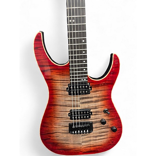 Used Schecter Guitar Research CUSTOM SHOP SUNSET 24-6 BLACK BURST Solid Body Electric Guitar