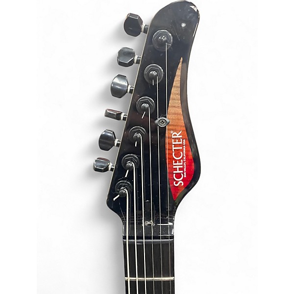 Used Schecter Guitar Research CUSTOM SHOP SUNSET 24-6 BLACK BURST Solid Body Electric Guitar