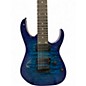 Used Ibanez GRG7221QA Trans Blue Burst Solid Body Electric Guitar