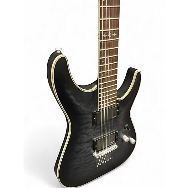 Used Schecter Guitar Research C1 Platinum SEE THRU BLACK SATIN Solid Body Electric Guitar