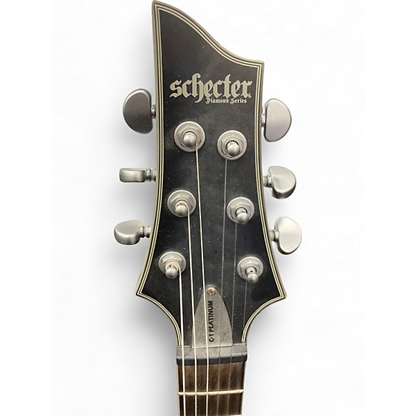 Used Schecter Guitar Research C1 Platinum SEE THRU BLACK SATIN Solid Body Electric Guitar