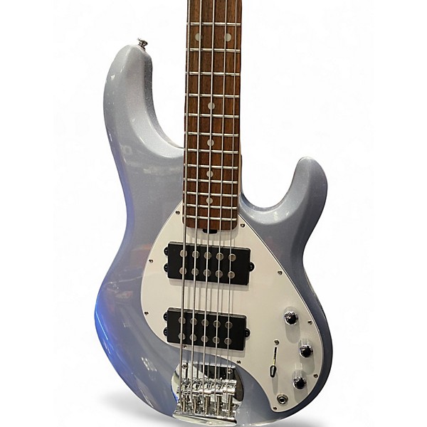 Used Sterling by Music Man Ray5 5 String BABY BLUE SPARKLE Electric Bass Guitar