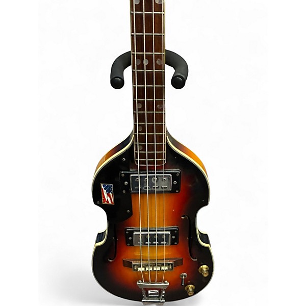 Vintage 1970 Conqueror BRUNO 3 Tone Sunburst Electric Bass Guitar