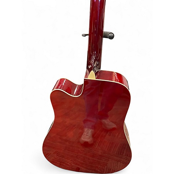 Used Washburn L22052552 Dakota Red Acoustic Electric Guitar
