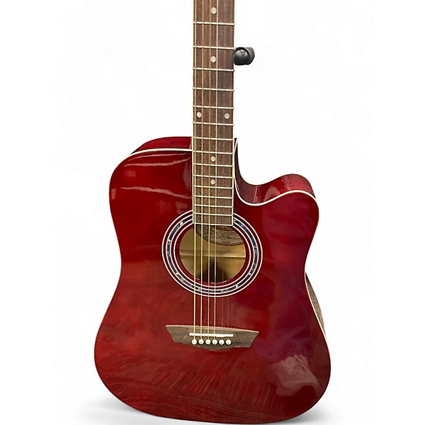 Used Washburn L22052552 Dakota Red Acoustic Electric Guitar