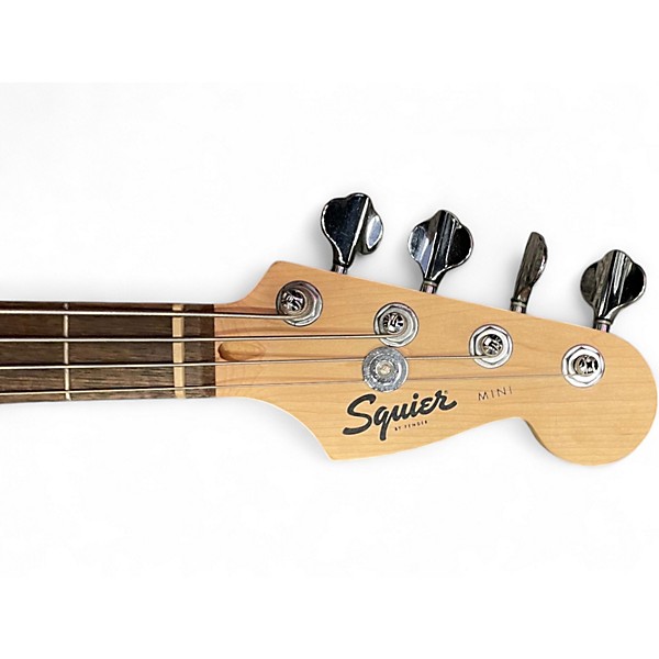 Used Squier MINI P BASS Red Electric Bass Guitar