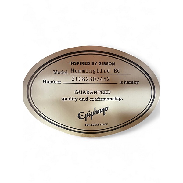 Used Epiphone HUMMINGBIRD EC STUDIO Tobacco Sunburst Acoustic Electric Guitar