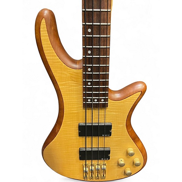 Used Schecter Guitar Research STILETTO DIAMOND STRING Natural Electric Bass Guitar