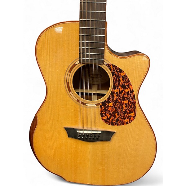 Used Washburn wcg15sce12-0 Natural 12 String Acoustic Electric Guitar