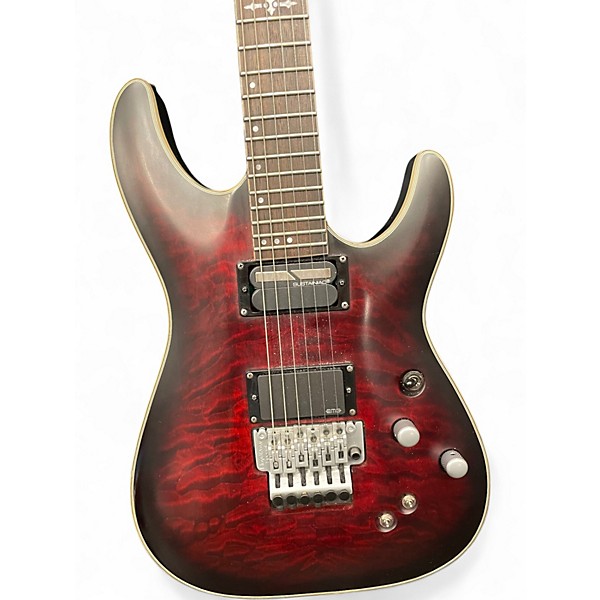 Used Schecter Guitar Research c1 fr s platinum Crimson Burst Solid Body Electric Guitar