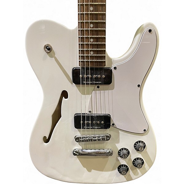 Used Fender JA90 Jim Adkins Thinline Telecaster Alpine White Hollow Body Electric Guitar