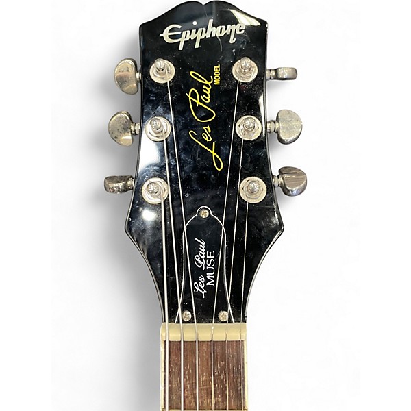 Used Epiphone Les Paul Muse White Glitter Solid Body Electric Guitar