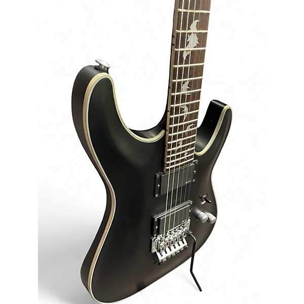 Used Schecter Guitar Research Damien Platinum 6 Floyd Rose Black Solid Body Electric Guitar