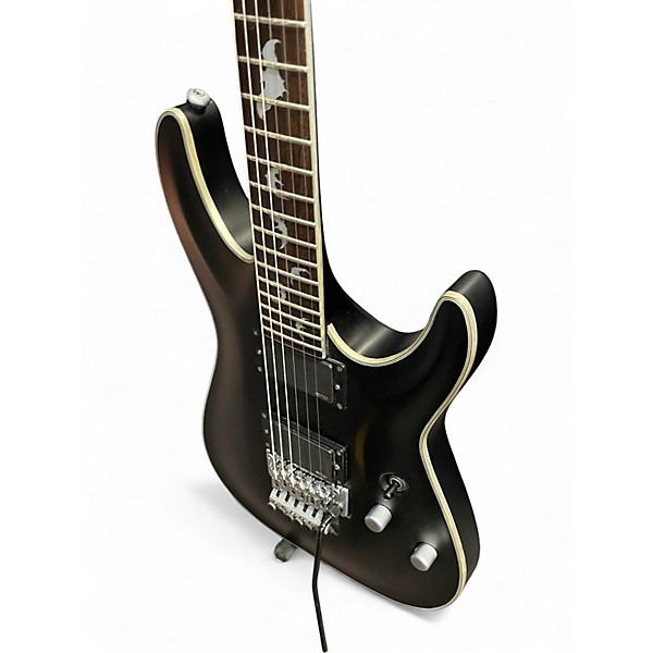 Used Schecter Guitar Research Damien Platinum 6 Floyd Rose Black Solid Body Electric Guitar