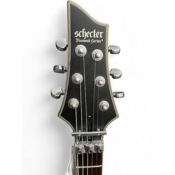 Used Schecter Guitar Research Damien Platinum 6 Floyd Rose Black Solid Body Electric Guitar