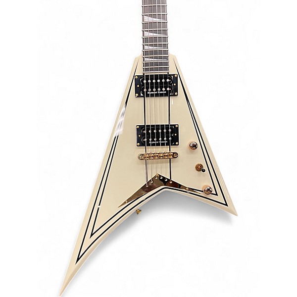 Used Jackson RRT Randy Rhoads Pro Series Ivory with Black Pinstripe Solid Body Electric Guitar