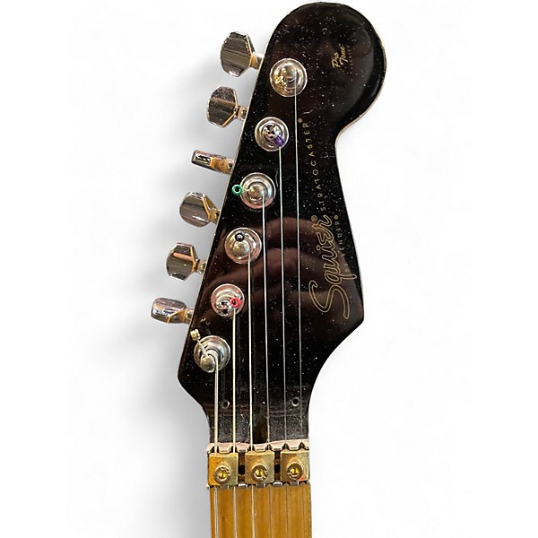 Used Squier Pro Tone Fat Stratocaster FR Black Solid Body Electric Guitar