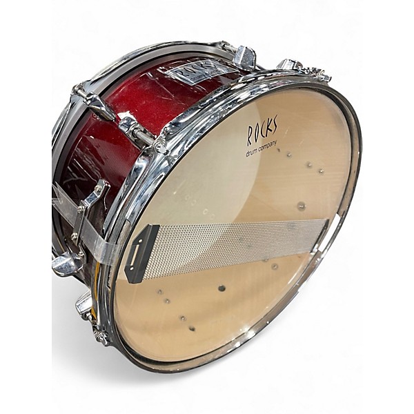 Used Rocks Drum Company 14X6.5 Snare Drum Wine Red Metallic Drum