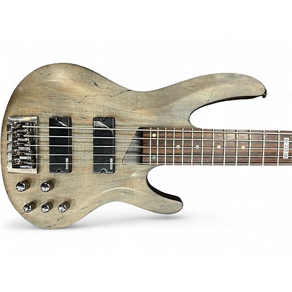 Used ESP LTD B205SM 5 String See Thru Black Satin Electric Bass Guitar