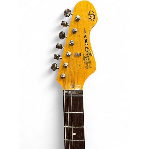 Used Vintage V6MRLB DISTRESSED BLUE Solid Body Electric Guitar