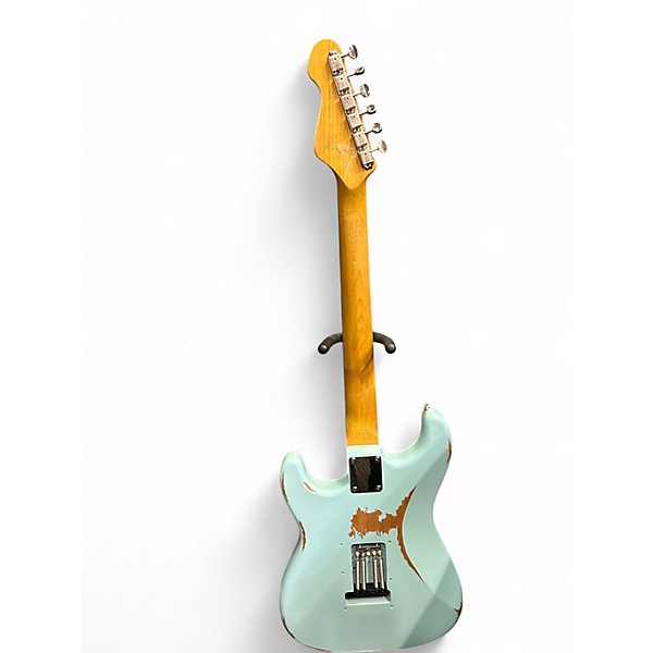 Used Vintage V6MRLB DISTRESSED BLUE Solid Body Electric Guitar