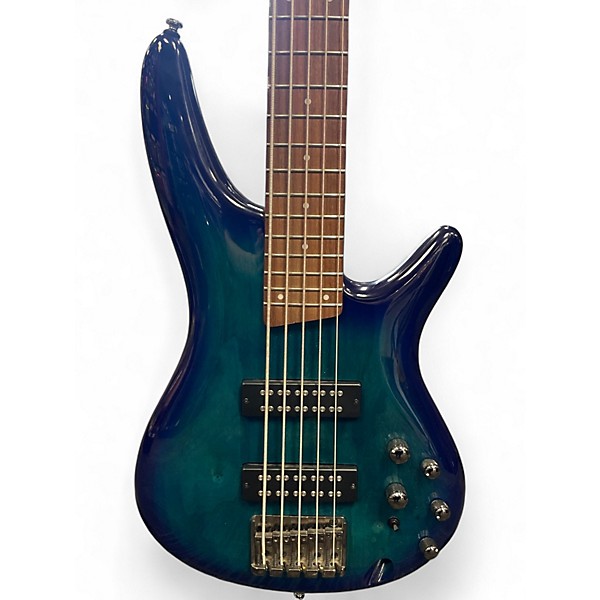 Used 2022 Ibanez SR375 5 String Blue Sapphire Electric Bass Guitar
