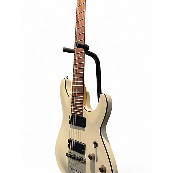 Used Schecter Guitar Research Demon 7 String Vintage White Solid Body Electric Guitar
