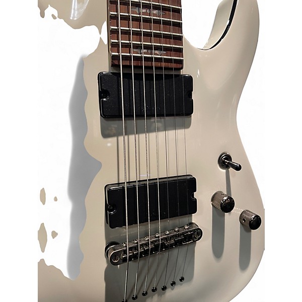 Used Schecter Guitar Research Demon 7 String Vintage White Solid Body Electric Guitar