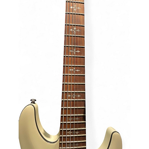 Used Schecter Guitar Research Demon 7 String Vintage White Solid Body Electric Guitar