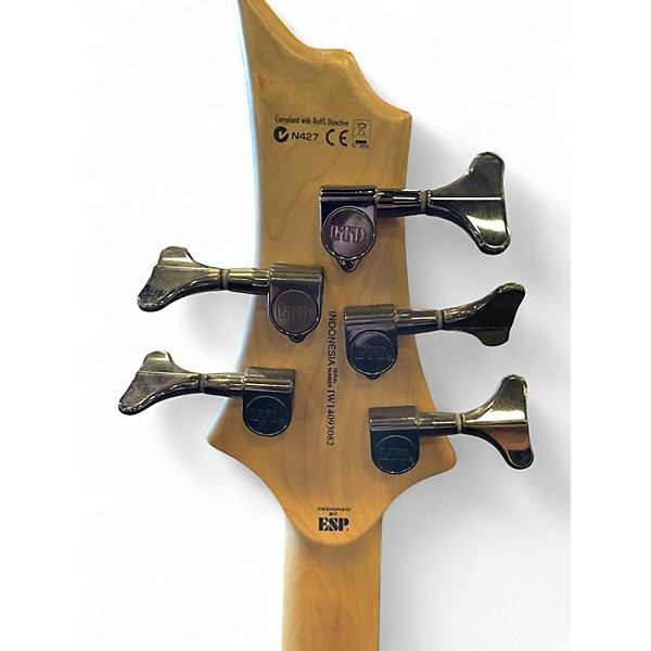 Used ESP LTD F155DX 5 String Purple Electric Bass Guitar