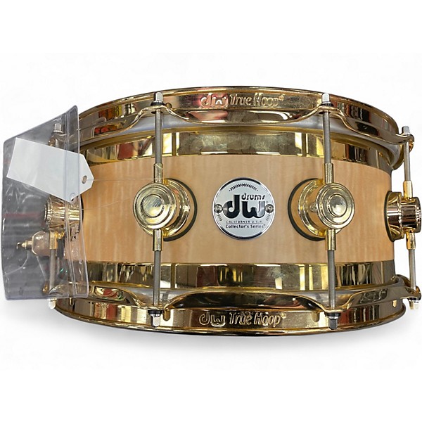 Used DW 14in collectors edge snare drum natural satin oil w/gold hdw Natural Drum