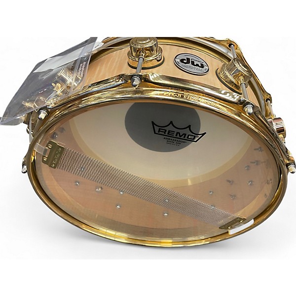 Used DW 14in collectors edge snare drum natural satin oil w/gold hdw Natural Drum