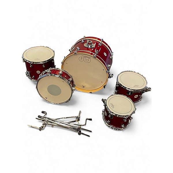 Used DW 5 Piece DESIGN SERIES FREQUENT FLYER Maraschino Cherry Drum Kit