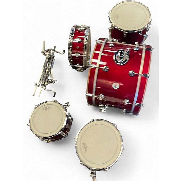 Used DW 5 Piece DESIGN SERIES FREQUENT FLYER Maraschino Cherry Drum Kit