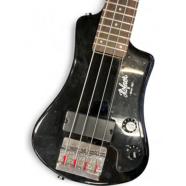 Used Hofner HCT-SHB SHORTY TRAVEL BASS Black Electric Bass Guitar