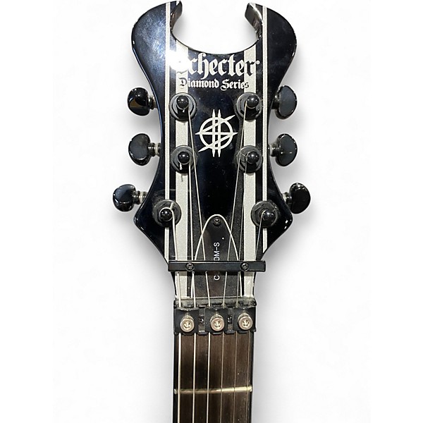 Used Schecter Guitar Research Synyster Gates Signature Custom S Black and Silver Solid Body Electric Guitar