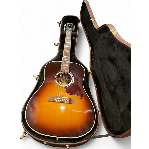 Used Gibson Custom Shop Hummingbird Pro 12 String Vintage Sunburst 12 String Acoustic Electric Guitar