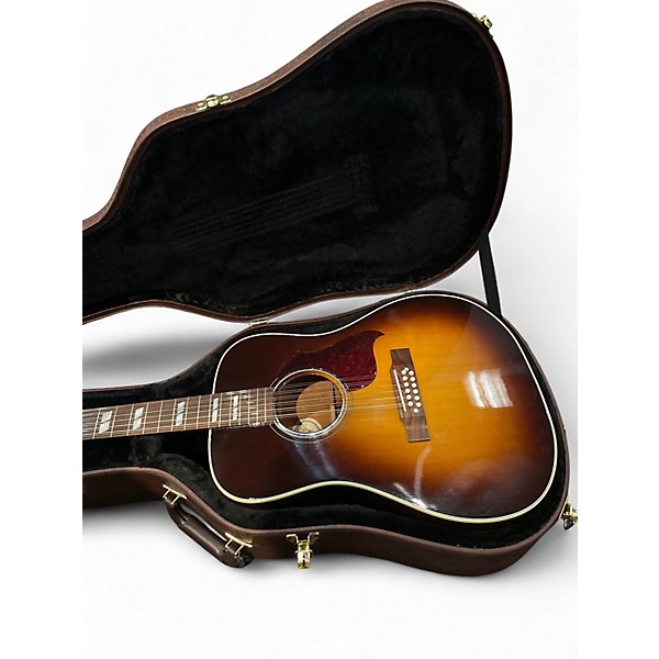 Used Gibson Custom Shop Hummingbird Pro 12 String Vintage Sunburst 12 String Acoustic Electric Guitar