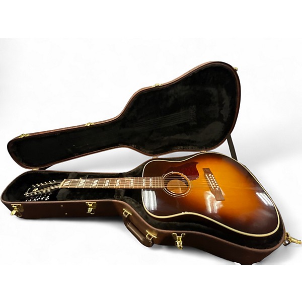 Used Gibson Custom Shop Hummingbird Pro 12 String Vintage Sunburst 12 String Acoustic Electric Guitar