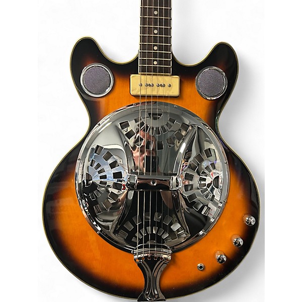 Used Eastwood Delta 6 2 Color Sunburst Hollow Body Electric Guitar