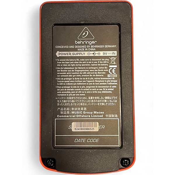 Used Behringer SF300 Super Fuzz Effect Pedal