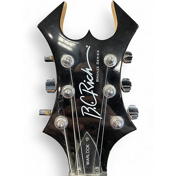 Used B.C. Rich WARLOCK BRONZE SERIES "TRIBAL FLAME" BLACK Solid Body Electric Guitar
