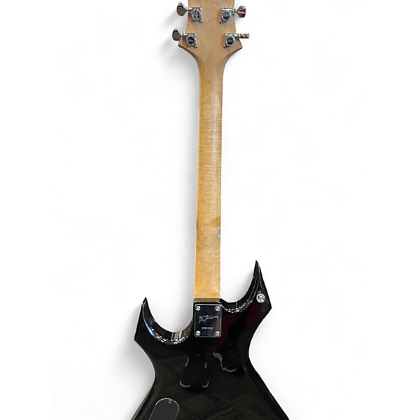 Used B.C. Rich WARLOCK BRONZE SERIES "TRIBAL FLAME" BLACK Solid Body Electric Guitar