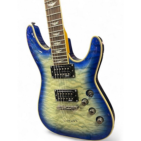 Used Schecter Guitar Research Omen Extreme 6 Ocean Blue Burst Solid Body Electric Guitar
