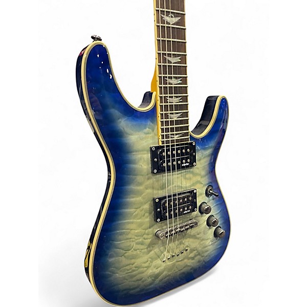 Used Schecter Guitar Research Omen Extreme 6 Ocean Blue Burst Solid Body Electric Guitar