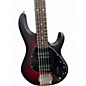 Used Sterling by Music Man Ray5 5 String Black and Red Burst Electric Bass Guitar